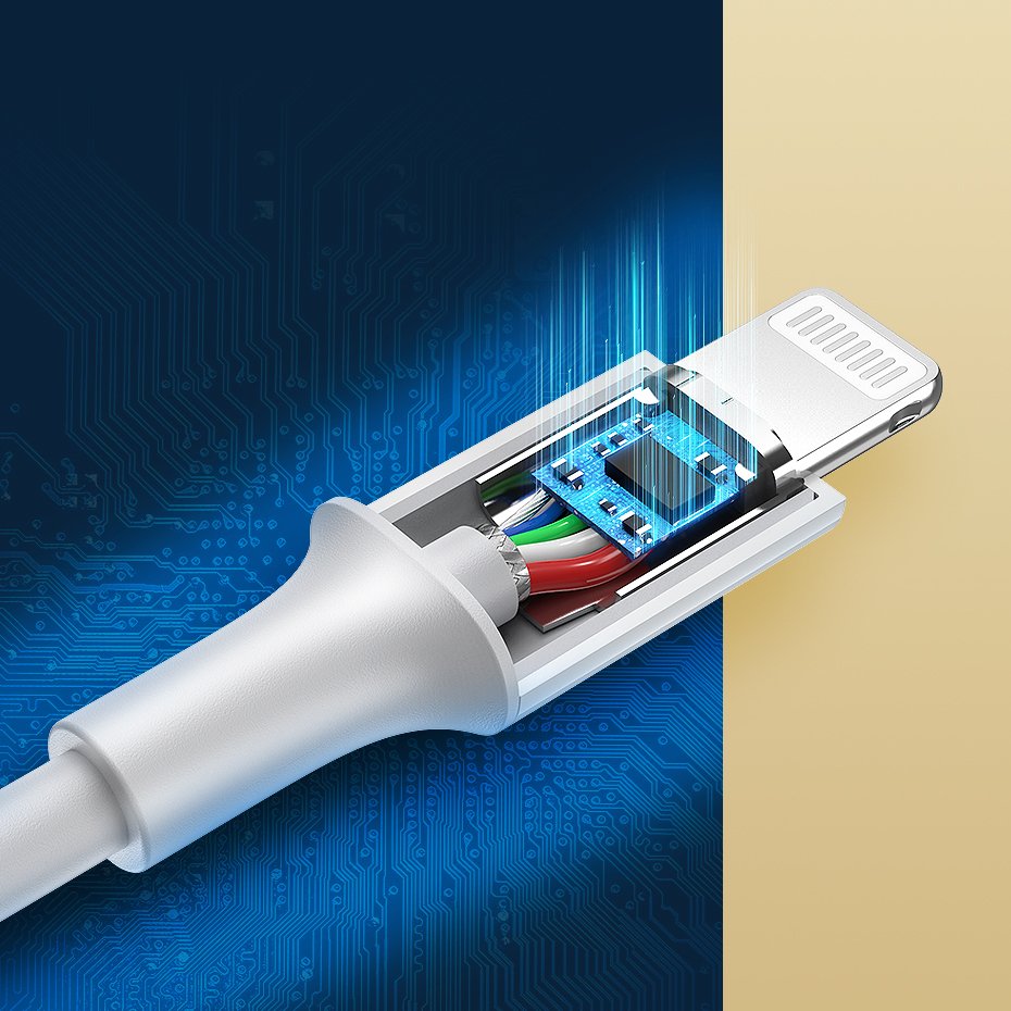 Ugreen US171 Lightning - USB-C MFi PD laidas 20W 480Mb/s 1m - baltas -- Cell phone cables