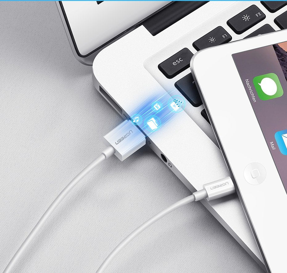 Ugreen US155 20728 USB-A / Lightning MFi 2.4A laidas 1m - baltas -- Cell phone cables