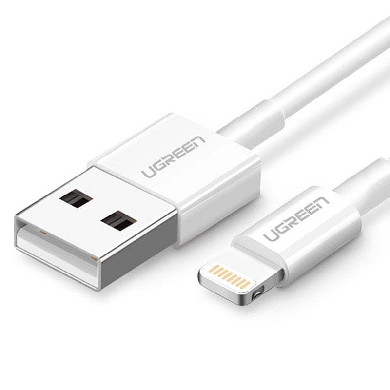 Ugreen US155 20728 USB-A / Lightning MFi 2.4A laidas 1m - baltas -- Cell phone cables