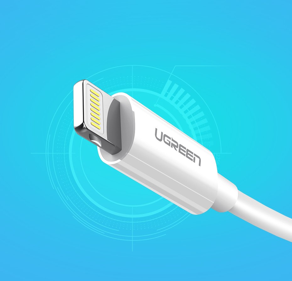 Ugreen US155 20728 USB-A / Lightning MFi 2.4A laidas 1m - baltas -- Cell phone cables