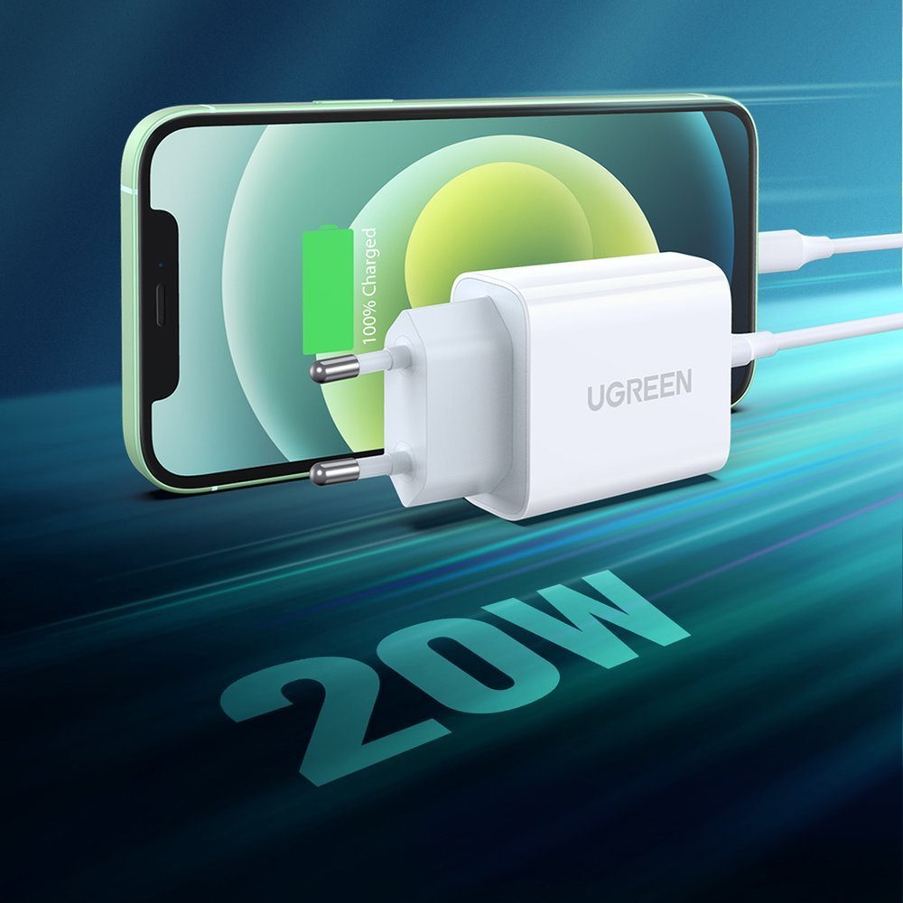 Ugreen USB įkroviklis Power Delivery 3.0 Quick Charge 4.0+ 20W 3A baltas (60450) -- Cell phone chargers
