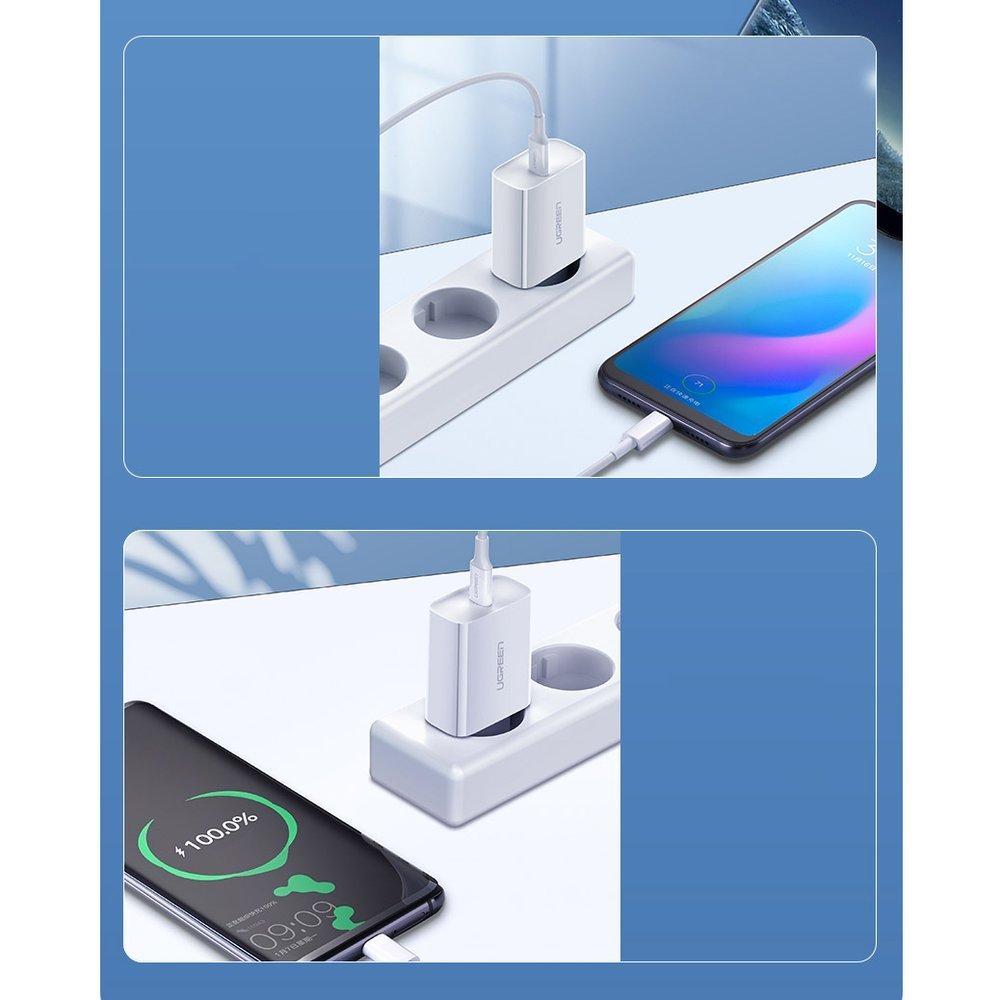 Ugreen USB įkroviklis Power Delivery 3.0 Quick Charge 4.0+ 20W 3A baltas (60450) -- Cell phone chargers