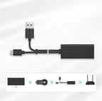 Tinklo plokštė Ugreen 30985, skirta Chromecast su micro USB / USB-A jungtimis 100Mb/s 1 m - juoda -- Network Adapters