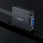 Ugreen adapteris HDMI - VGA micro USB / garso 3.5 mm mini jack juodas (40248) -- Video Adapters