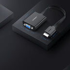 Ugreen adapteris HDMI - VGA micro USB / garso 3.5 mm mini jack juodas (40248) -- Video Adapters