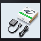 Ugreen adapteris HDMI - VGA micro USB / garso 3.5 mm mini jack juodas (40248) -- Video Adapters