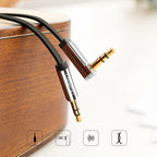 Ugreen plokščias AUX garso kabelis 3.5 mm mini jack 2m sidabrinis (10599) -- Audio Cables