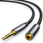 Ugreen AV118 10592 kabelis 3.5 mm mini jack (male) / 3.5 mm mini jack (female) 1m - sidabrinis -- Audio Cables
