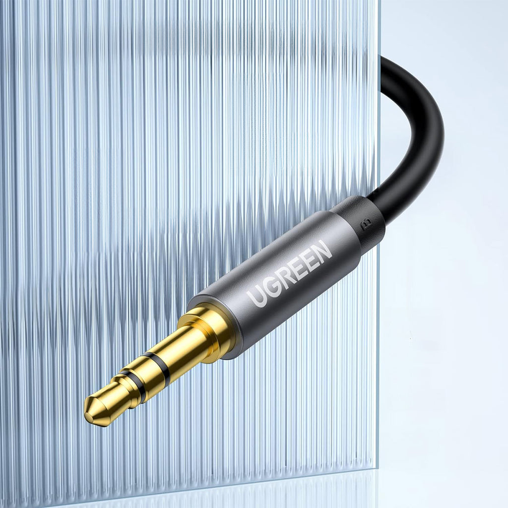 Ugreen AV118 10592 kabelis 3.5 mm mini jack (male) / 3.5 mm mini jack (female) 1m - sidabrinis -- Audio Cables