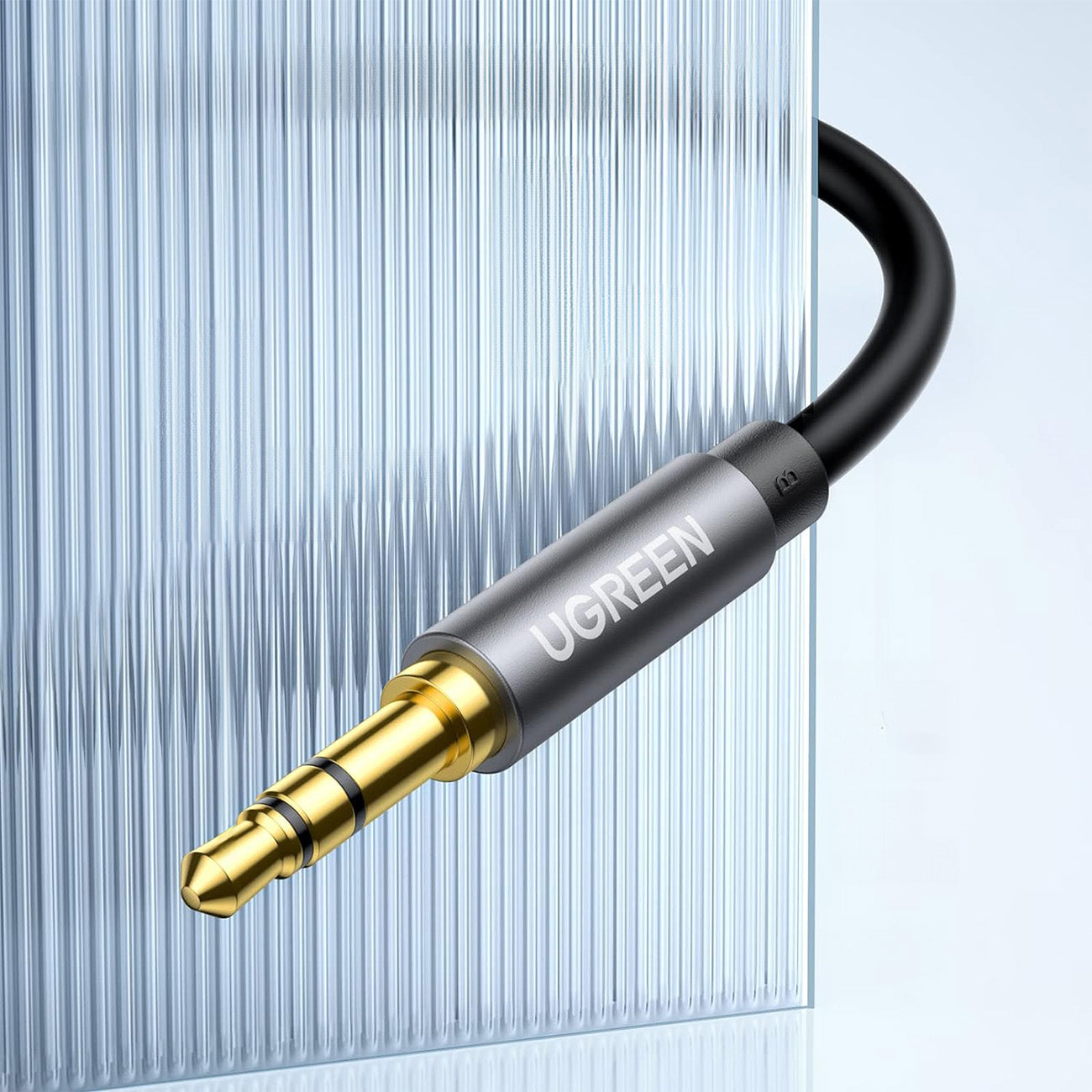 Ugreen AV118 10592 kabelis 3.5 mm mini jack (male) / 3.5 mm mini jack (female) 1m - sidabrinis -- Audio Cables
