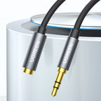 Ugreen AV118 10592 kabelis 3.5 mm mini jack (male) / 3.5 mm mini jack (female) 1m - sidabrinis -- Audio Cables
