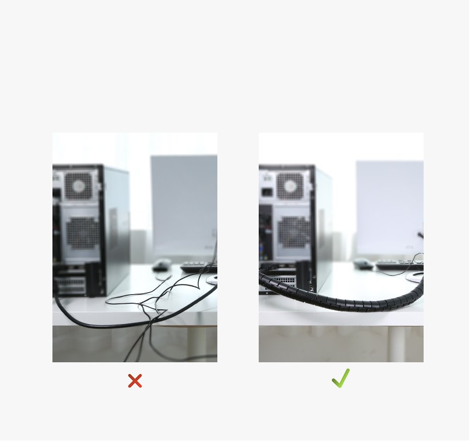 Ugreen LP121 30819 dangtelis, kabelių organizatorius, 3 m - juodas -- Cable Organizers