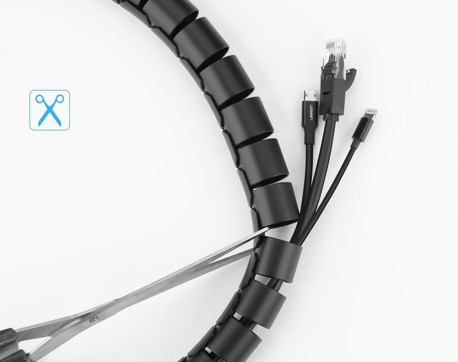 Ugreen LP121 30820 dangtelis, kabelių organizatorius, 5 m - juodas -- Cable Organizers