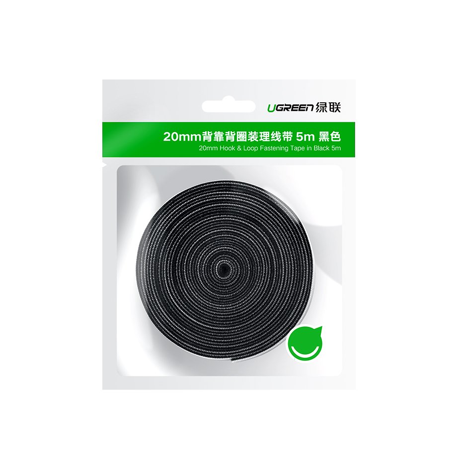 Ugreen Velcro kabelių organizatorius 5 m juodas (40356) -- Cable Organizers