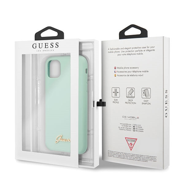 Guess silikoninis dėklas iPhone 11 Pro Max – žalias -- iPhone 11 Pro Max