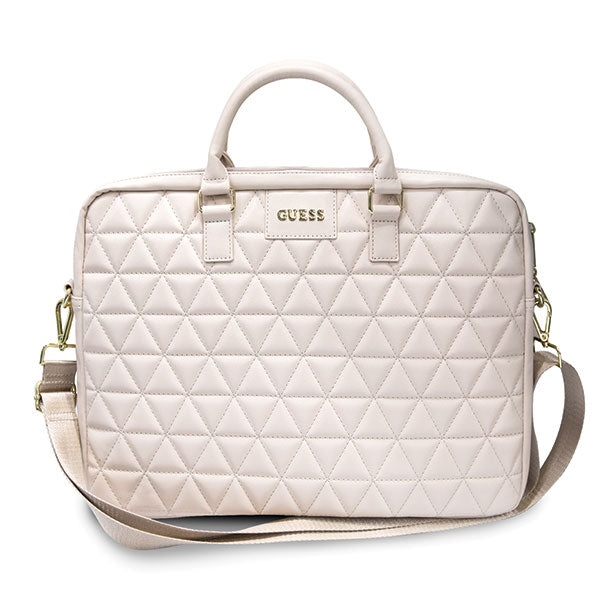 Guess Quilted krepšys 16" nešiojamajam kompiuteriui - rožinis -- Laptop Bags