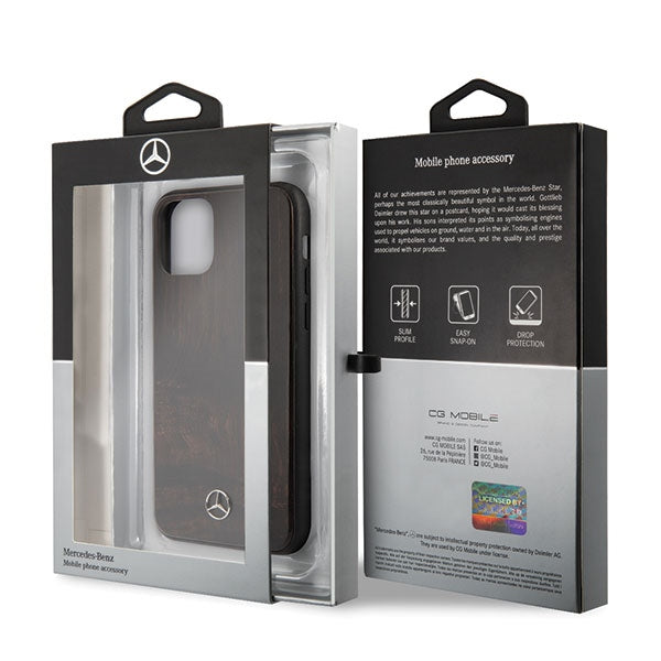 Mercedes-Benz Wood Line dėklas iPhone 11 Pro Max – rudas -- iPhone 11 Pro Max