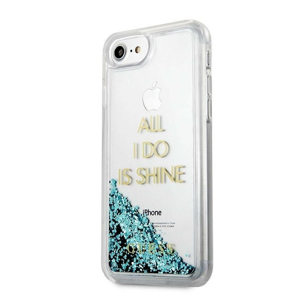 Guess GUHCP7GLUQBL iPhone 6/7/8 /SE 2020 / SE 2022 mėlyna/mėlyna hard case Liquid Glitter Party -- iPhone 6
