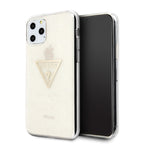 Guess dėklas iPhone 11 Pro – auksinis, Glitter Triangle -- iPhone 11 Pro