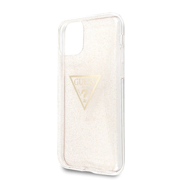 Guess dėklas iPhone 11 Pro – auksinis, Glitter Triangle -- iPhone 11 Pro