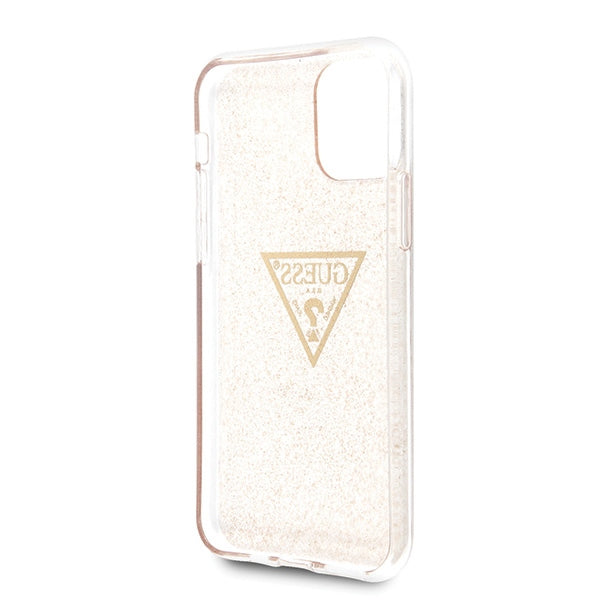 Guess dėklas iPhone 11 Pro – auksinis, Glitter Triangle -- iPhone 11 Pro