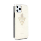 Guess dėklas iPhone 11 Pro – auksinis, Glitter Triangle -- iPhone 11 Pro