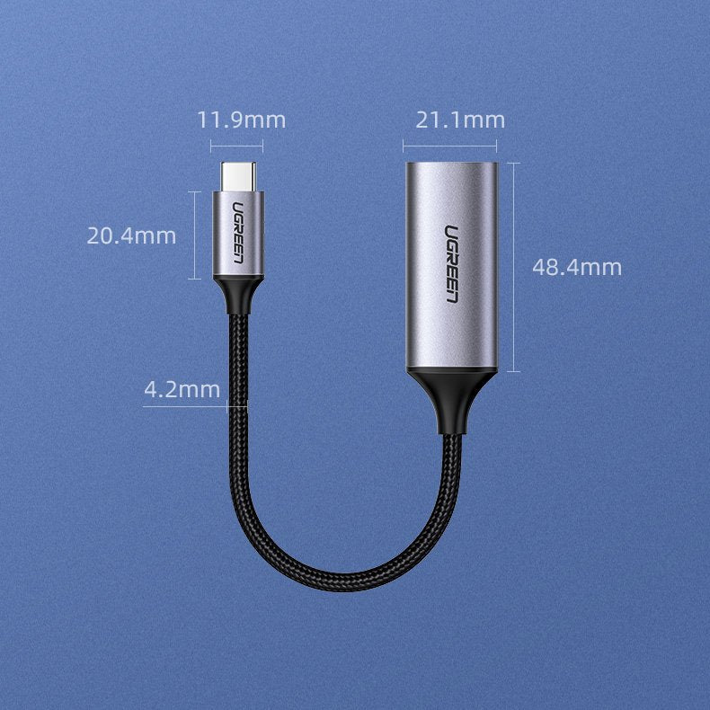 Ugreen USB Type C į HDMI 2.0 adapteris 4K @ 60 Hz Thunderbolt 3 MacBook / PC pilkas (70444) -- USB Adapters