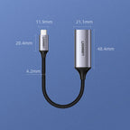Ugreen USB Type C į HDMI 2.0 adapteris 4K @ 60 Hz Thunderbolt 3 MacBook / PC pilkas (70444) -- USB Adapters