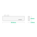 HUB Ugreen 60559 2x USB-C / USB-C PD (Thunderbolt 3, 100W, 4K 60 Hz, 10 Gbps) / HDMI 4K 30 Hz / 3x USB 3.0 skirtas...
