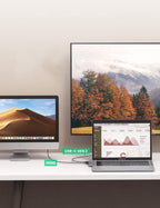 HUB Ugreen 60559 2x USB-C / USB-C PD (Thunderbolt 3, 100W, 4K 60 Hz, 10 Gbps) / HDMI 4K 30 Hz / 3x USB 3.0 skirtas...