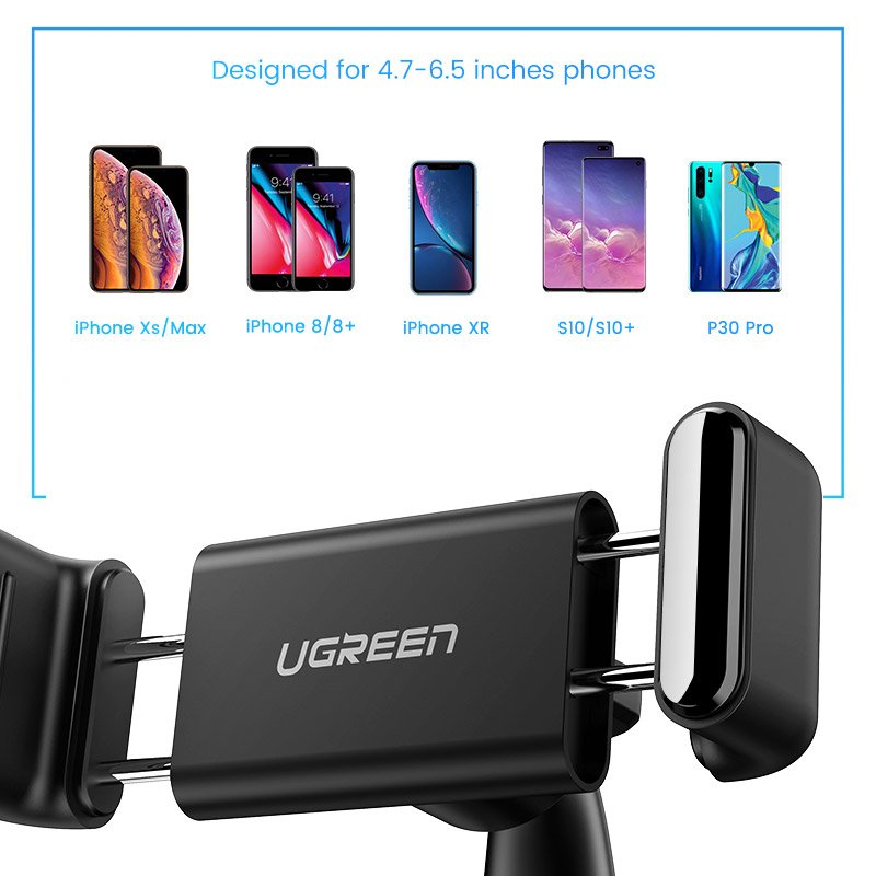 Ugreen LP189 60796 automobilinis telefono laikiklis su prietaisų skydelio sagtimi - juodas -- Cell phone holders