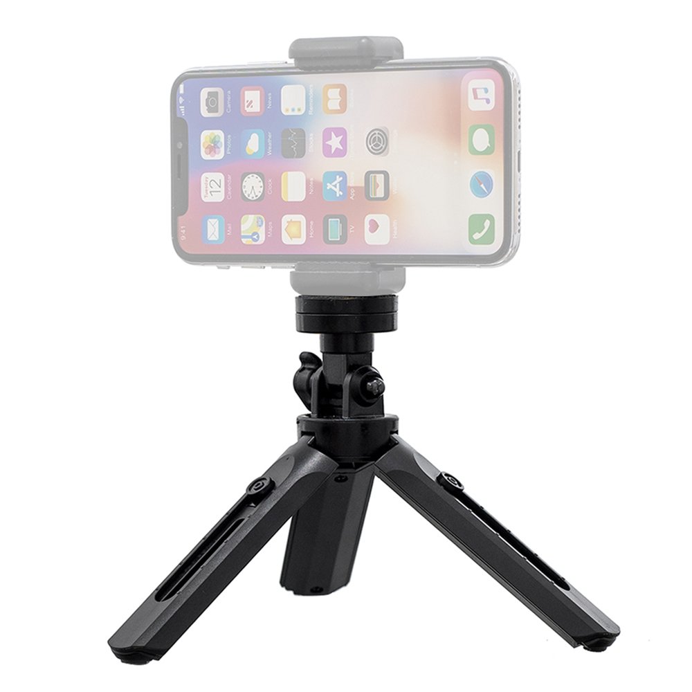 Miniatūrinis trikojis selfie lazdelė telefono kamerai GoPro 16 - 21 cm juodas -- Selfie Sticks & Tripods