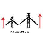 Miniatūrinis trikojis selfie lazdelė telefono kamerai GoPro 16 - 21 cm juodas -- Selfie Sticks & Tripods