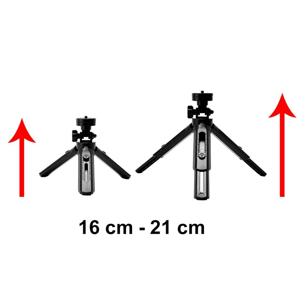 Miniatūrinis trikojis selfie lazdelė telefono kamerai GoPro 16 - 21 cm juodas -- Selfie Sticks & Tripods