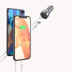 Ugreen automobilinis įkroviklis USB / USB Type C Quick Charge 3.0 Power Delivery 36W 3A Pilkas (CD213 60980) -- Cell...