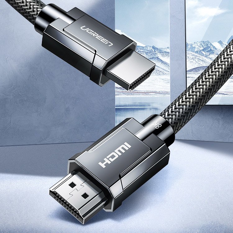 Ugreen kabelis HDMI 2.1 kabelis 8K 60 Hz / 4K 120 Hz 3D 48 Gbps HDR VRR QMS ALLM eARC QFT 2 m pilkas (HD135 70321) --...