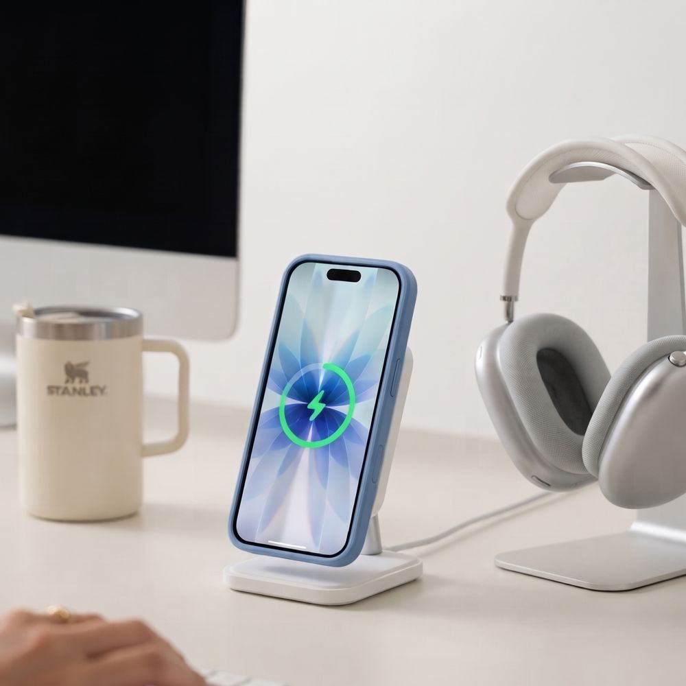 Dėklas Tech-Protect MagPeak MagSafe CC iPhone 17, Matte Mist Blue (matinis mėlynas) -- iPhone 17
