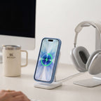 Dėklas Tech-Protect MagPeak MagSafe CC iPhone 17, Matte Mist Blue (matinis mėlynas) -- iPhone 17