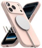 Dėklas Ringke Silicone Magnetic MagSafe iPhone 18 Pro Max, smėlio rožinis -- iPhone 18 Pro Max