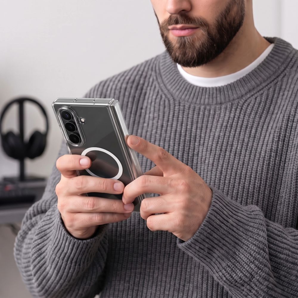 Dėklas Tech-Protect MagPeak MagSafe Samsung Galaxy Z Fold 7 / 8 Ultra, skaidrus -- Galaxy Z Fold 7, Galaxy Z Fold 8 Ultra