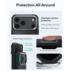Dėklas ESR Cyber Tough Kickstand MagSafe iPhone 17 Pro Max / 18 Pro Max, juodas -- iPhone 17 Pro Max, iPhone 18 Pro Max