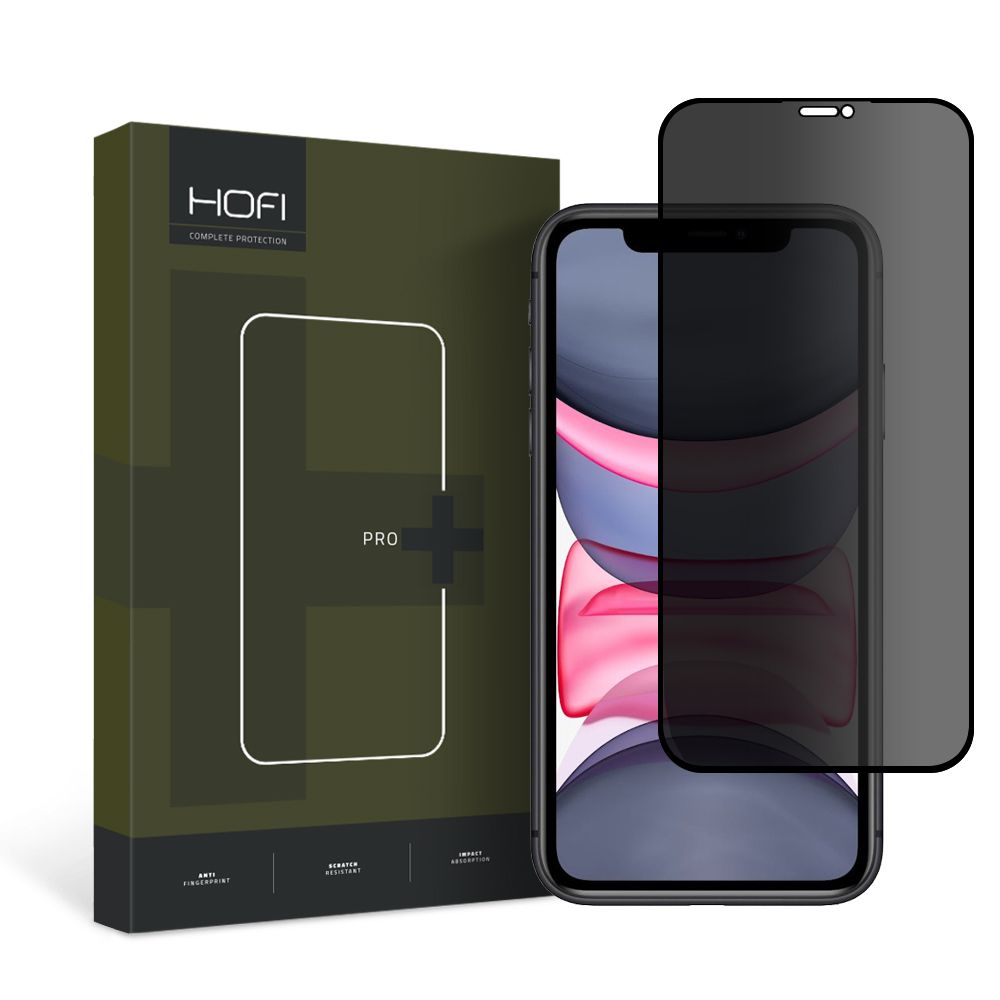 Apsauginis stiklas Hofi Anti Spy Glass Pro+ iPhone 11 / XR Privacy -- iPhone 11, iPhone XR