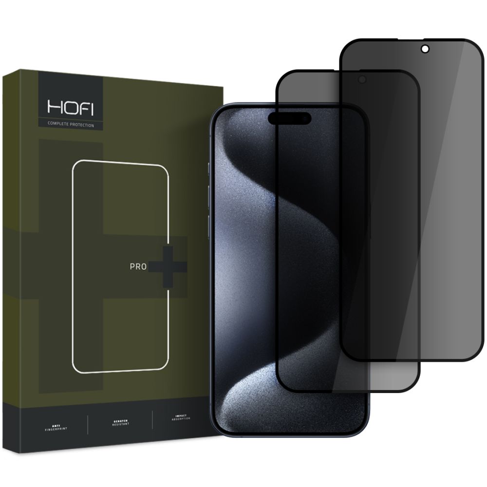 Apsauginis privatumo stiklas Hofi Anti Spy Glass Pro+ iPhone 16 Pro Max / 17 Pro Max, 2 vnt. -- iPhone 16 Pro Max, iPhone...
