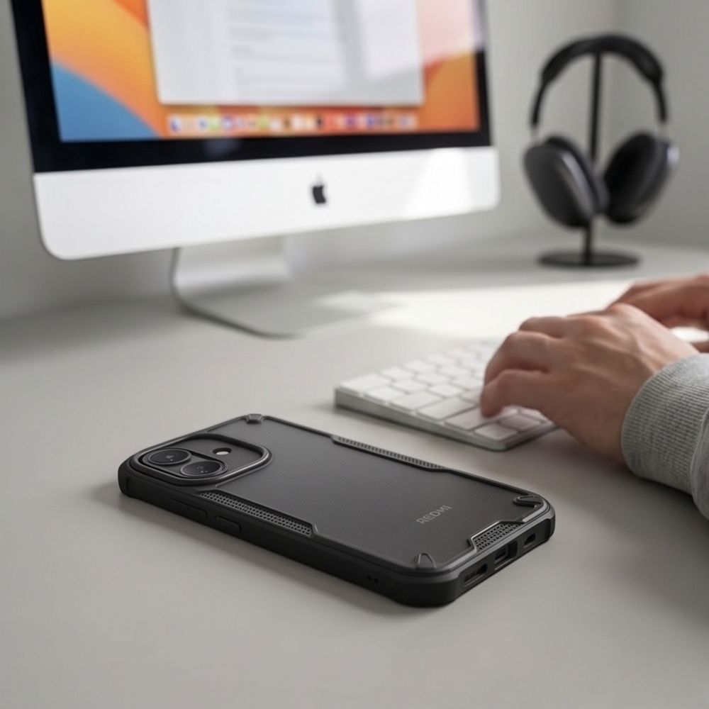 Dėklas Tech-Protect Rugged Shield Xiaomi Redmi Note 17 Pro 5G, matinis juodas -- Redmi Note 17 Pro 5G
