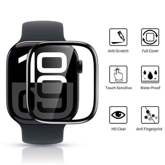 Apsauginis stiklas Hofi Hybrid Pro+ Xiaomi Smart Band 9 / 9 NFC, 2 vnt., juodas -- Smart Band 9, Smart Band 9 NFC