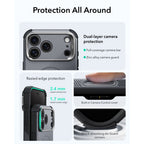 Dėklas ESR Cyber Tough Kickstand MagSafe iPhone 17 Pro / 18 Pro, pilkas -- iPhone 17 Pro, iPhone 18 Pro