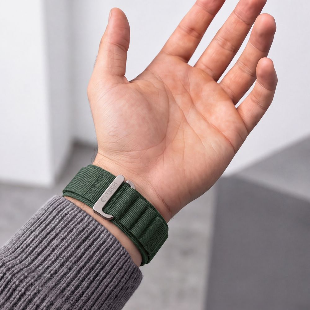 Dirželis Tech-Protect Nylon Pro Apple Watch 8 / 9 / 10 / 11 / 12 / SE / Ultra (44 / 45 / 46 / 49 mm), karinės žalios...