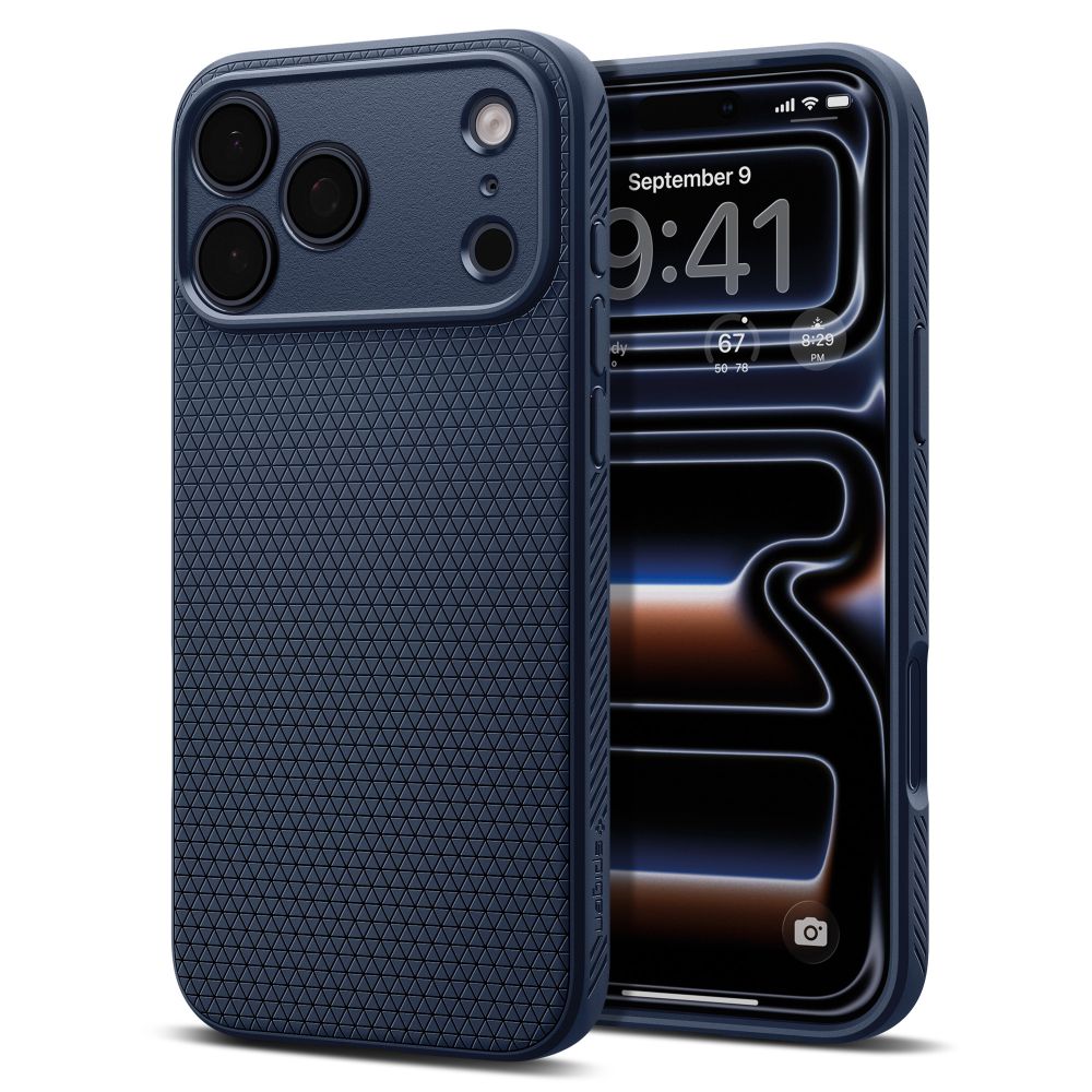 Dėklas Spigen Liquid Air iPhone 17 Pro / 18 Pro, tamsiai mėlynas -- iPhone 17 Pro, iPhone 18 Pro