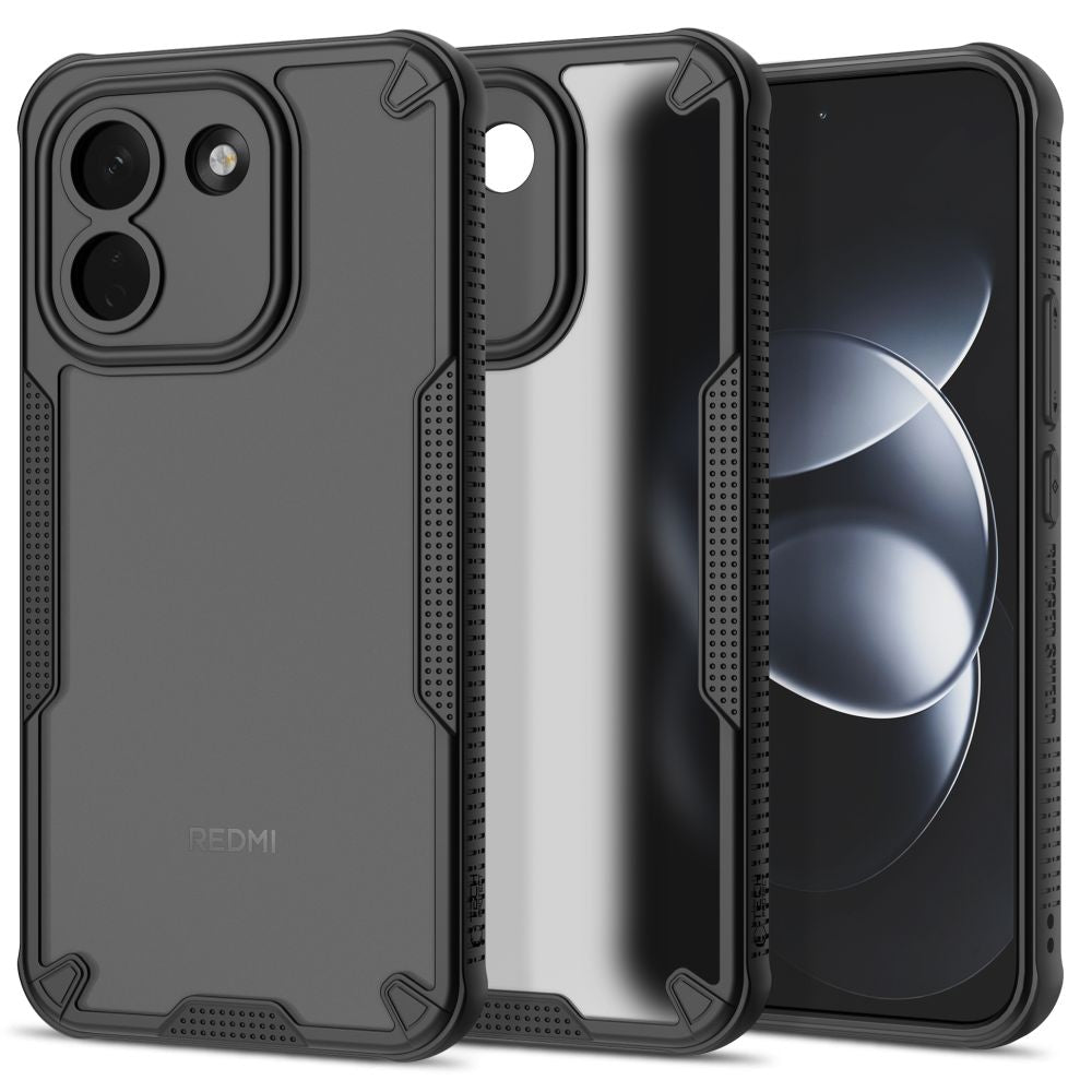 Dėklas Tech-Protect Rugged Shield Xiaomi Redmi Note 17 Pro Max 5G, matinis juodas -- Redmi Note 17 Pro Max 5G