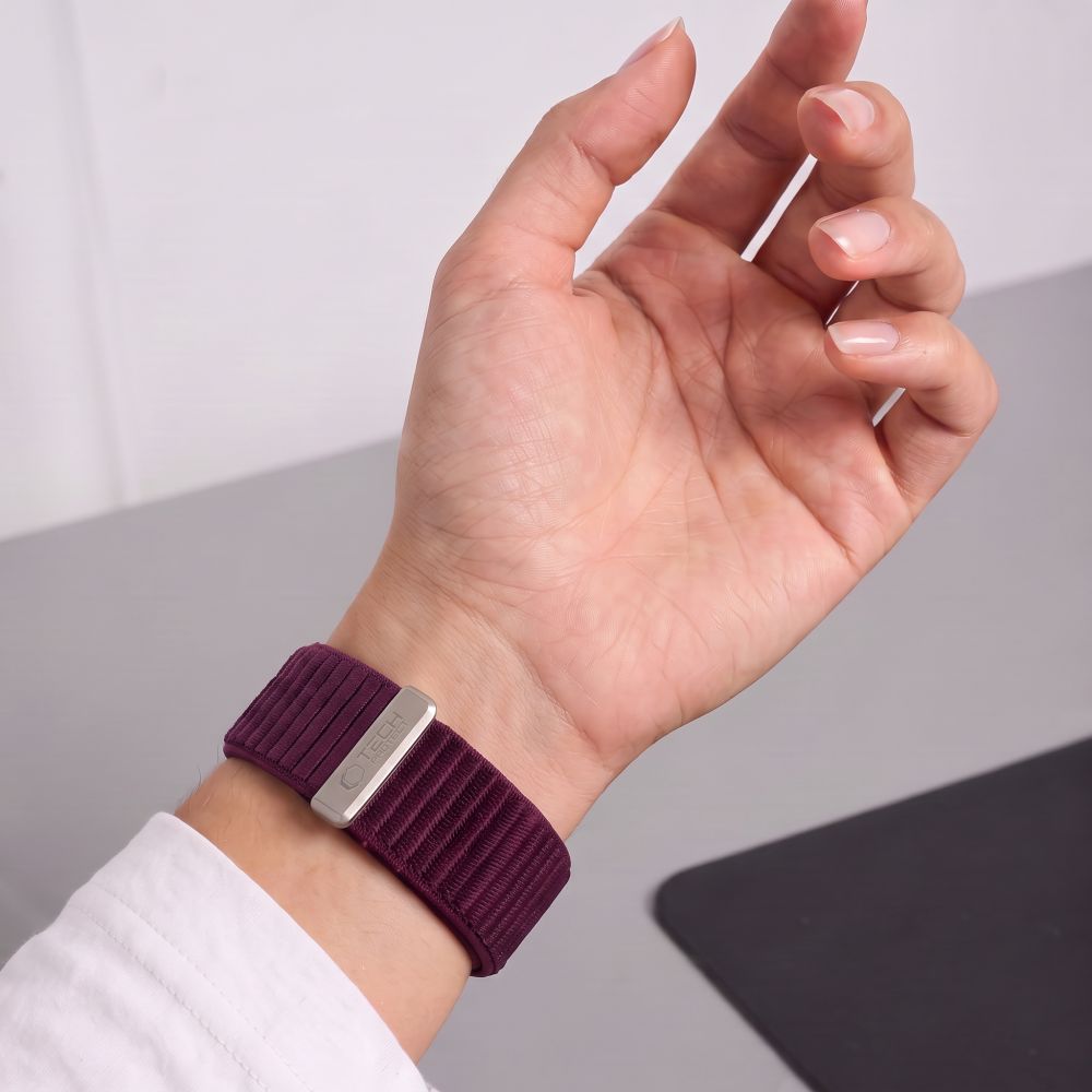 Dirželis Tech-Protect NylonLoop Apple Watch 8 / 9 / 10 / 11 / 12 / SE / Ultra (44 / 45 / 46 / 49 mm), tamsiai bordo --...